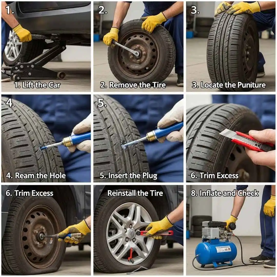 how to repair a car tire